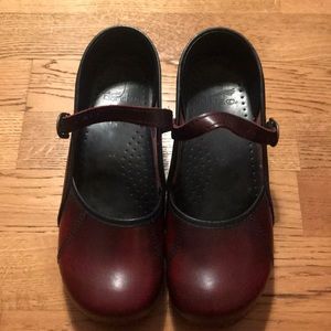Brown/cherry dansko Mary Janes